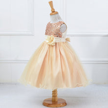Style Sleeveless Kids Baby Girls Dresses Sequin Flower Back Bowknot Wedding Party Tutu Dress J4U66