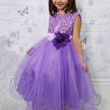 Style Sleeveless Kids Baby Girls Dresses Sequin Flower Back Bowknot Wedding Party Tutu Dress J4U66
