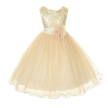 Style Sleeveless Kids Baby Girls Dresses Sequin Flower Back Bowknot Wedding Party Tutu Dress J4U66