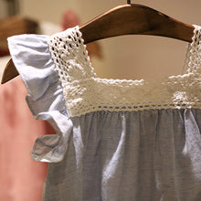 Toddler Kids Girls Casual Lace Splicing Shirt Cotton Soft Blouse Tops 2-6 Year J4U66