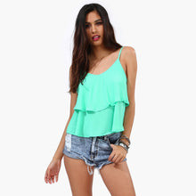 woman shirt sleeveless spaghetti strap sexy chiffon women blouses ruffles tops plus size camisetas mujer xxl J4U66