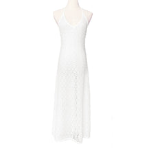 women beach dress elegant floral lace maxi dress vestidos sexy deep v neck sleeveless backless long dresses white J4U66
