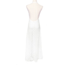 women beach dress elegant floral lace maxi dress vestidos sexy deep v neck sleeveless backless long dresses white J4U66