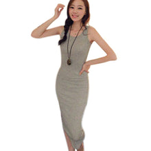 Women Boho Beach Sleeveless Bottoming Bodycon Dresses Long Cotton Vest Dress Vestidos J4U66