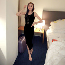 Women Boho Beach Sleeveless Bottoming Bodycon Dresses Long Cotton Vest Dress Vestidos J4U66