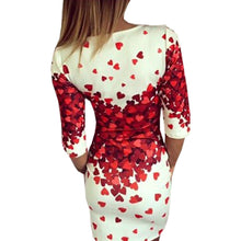 women dress red heart print party casual dresses half sleeve o neck mini dress vestidos plus size J4U66