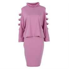 Women Dresses Big Size Plus Size Women Clothing 2 Piece Set Dress Casual Mini Bodycon Dress J4U66