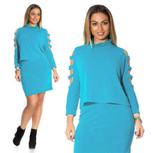 Women Dresses Big Size Plus Size Women Clothing 2 Piece Set Dress Casual Mini Bodycon Dress J4U66