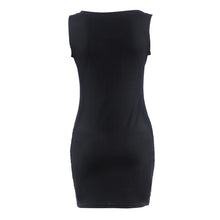 Women Dresses Fashion Black and White Striped Sexy Sleeveless Party Evening Mini Short Straight Dresses J4U66