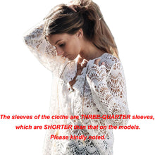 women loose blouses sexy lace crochet hollow out blusa feminina boho casual beach bikini cover up blouses shirt tops J4U66