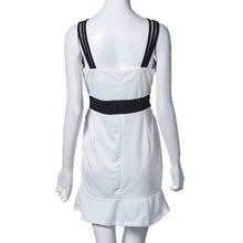 Women Sexy Black and White Patchwork Sleeveless Lotus Leaf Dress Party Evening Short Mini Dress Sexy Package Hip Dress J4U66