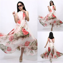 Sexy Boho Long Maxi Dresses Casual Floral Beach Chiffon DressesJFY66