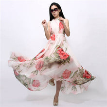 Sexy Boho Long Maxi Dresses Casual Floral Beach Chiffon DressesJFY66