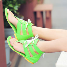 women shoes beach gladiator sandals lace up casual sandalias femininas bohemian pu leather flat heel shoes J4U66