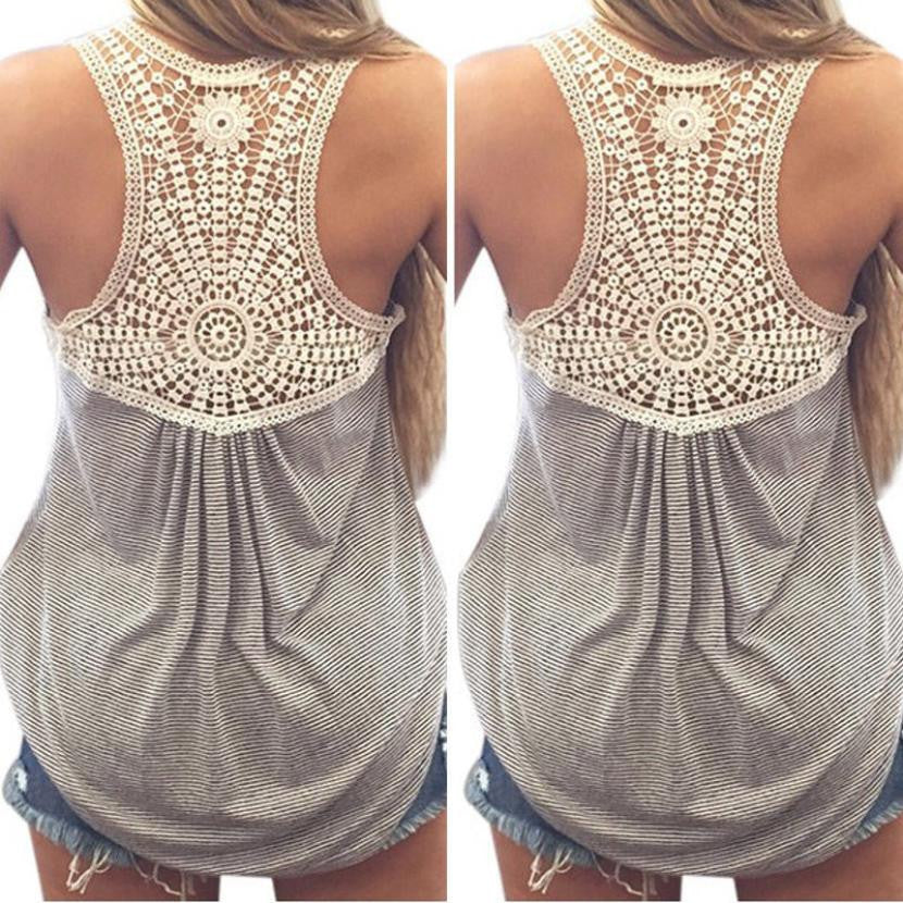 Women Tank Tops Brand Women Lace VTop Sleeveless TshirtShirt blouse Blusas Femininas J4U66
