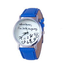 Super & s Women Leather Watch Wathever I am Late Anyway Letter Watches montre femme Relojes mujer J4U66