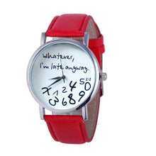 Super & s Women Leather Watch Wathever I am Late Anyway Letter Watches montre femme Relojes mujer J4U66