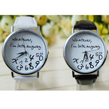 Super & s Women Leather Watch Wathever I am Late Anyway Letter Watches montre femme Relojes mujer J4U66