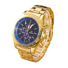 Super Gold watch Men Stainless Steel Watch Analog Quartz Movement Wrist Watches Relojes hombre  J4U66