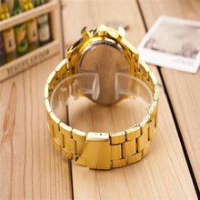 Super Gold watch Men Stainless Steel Watch Analog Quartz Movement Wrist Watches Relojes hombre  J4U66