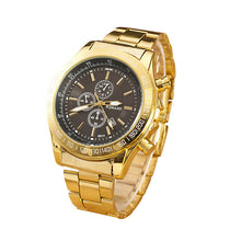 Super Gold watch Men Stainless Steel Watch Analog Quartz Movement Wrist Watches Relojes hombre  J4U66