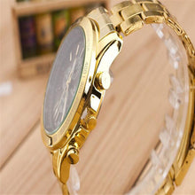 Super Gold watch Men Stainless Steel Watch Analog Quartz Movement Wrist Watches Relojes hombre  J4U66