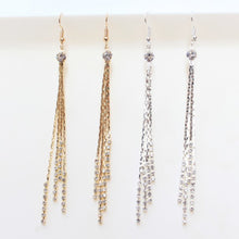Super Long Dangle Earrings Cocktail Party Wedding Linear EarringsWomen's Chic Rhinestone Tassels Earings J4U66