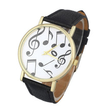 SuperbCasual Musical Notes Women Men Leather Band Analog Quartz Dial Wrist Watch J4U66