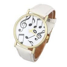 SuperbCasual Musical Notes Women Men Leather Band Analog Quartz Dial Wrist Watch J4U66