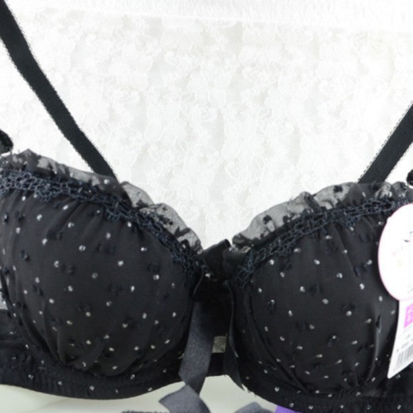 Sweet Girls Sexy Women Lace Bras Bow Push Up Bra Underwired Dot Brassiere 32 34 36 B J4U66