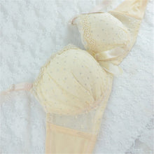 Sweet Girls Sexy Women Lace Bras Bow Push Up Bra Underwired Dot Brassiere 32 34 36 B J4U66
