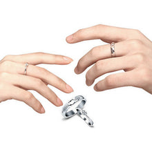 Sweet Heart Wedding Rings Jewelry Silver Plated Rhinestone Couple Rings for Men Women Endless Love Heart Shape Rings J4U66