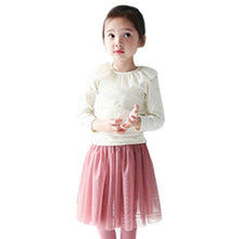 sweet kids baby girls clothes white pink long sleeve ruffled lace cotton blouse solid t-shirts clothing J4U66