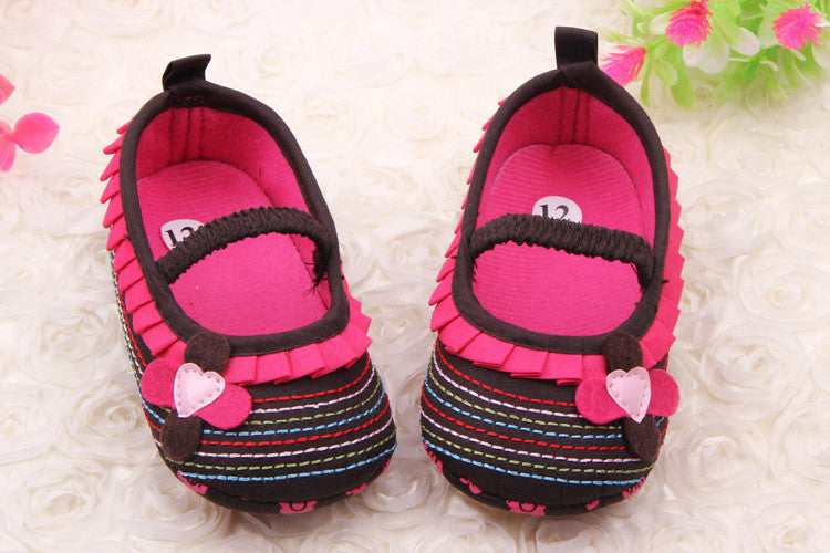 sweetborn baby girls flower ruffled shoes soft bottom kids crib 0~12 momth first walkers J4U66