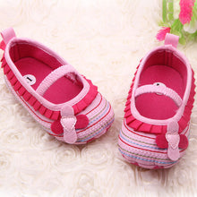 sweetborn baby girls flower ruffled shoes soft bottom kids crib 0~12 momth first walkers J4U66