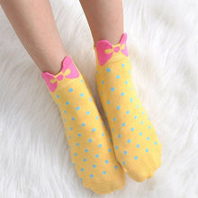 Sweet Women Girls Cute Soft Warm Cotton Polka Dots Bow Short Low Ankle Socks PY3 J4U66