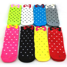 Sweet Women Girls Cute Soft Warm Cotton Polka Dots Bow Short Low Ankle Socks PY3 J4U66