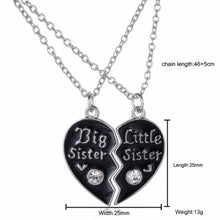 Sweet family jewelry-BFF Cute broken heart style big sister middle sister little sister best sister pendant necklace J4U66