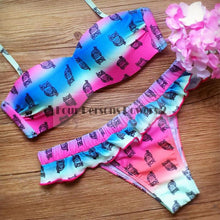 swimwear bikini push up bikini geometric printing sexy bandage swimwear high waist ladies swimsuit bathing suit de bain n J4U66