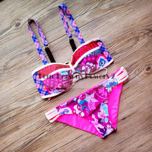 swimwear bikini push up bikini geometric printing sexy bandage swimwear high waist ladies swimsuit bathing suit de bain n J4U66