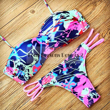 swimwear bikini push up bikini geometric printing sexy bandage swimwear high waist ladies swimsuit bathing suit de bain n J4U66