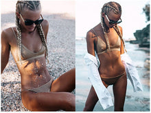 swimwear lace bikini set with braided ties and light removable padding bathing suit swimsuit J4U66
