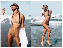 swimwear lace bikini set with braided ties and light removable padding bathing suit swimsuit J4U66