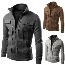 TOP Fashion & Jacket Mens Slim Designed Lapel Cardigan Coat Jacket Stand Collar Quality Padded For Men Overcoat J4U66