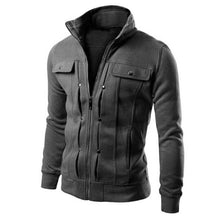 TOP Fashion & Jacket Mens Slim Designed Lapel Cardigan Coat Jacket Stand Collar Quality Padded For Men Overcoat J4U66