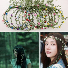 Tassel Shaped Flower Headband Bohemian Floral Crown Wedding Garland Forehead Hair Head Band Beach Wreath 8Color J4U66