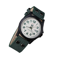 Military Amy Sport Outdoor Genuine Leather Cavas Belt Calendar Dress Quartz Wristwatches Watch 4 Colors for Men J4U66
