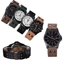 Military Amy Sport Outdoor Genuine Leather Cavas Belt Calendar Dress Quartz Wristwatches Watch 4 Colors for Men J4U66