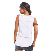 The fashion women's T-shirt Womens Sleeveless V Neck Cotton VCasual T-Shirt Beach Top Tee shirt Femme J4U66