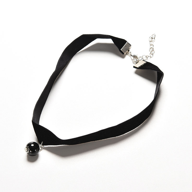 Tibetan Gothic Handmade with Charm Gothic Pendant For Women Inspired Black 10mm Velvet Ribbon Choker Necklace J4U66